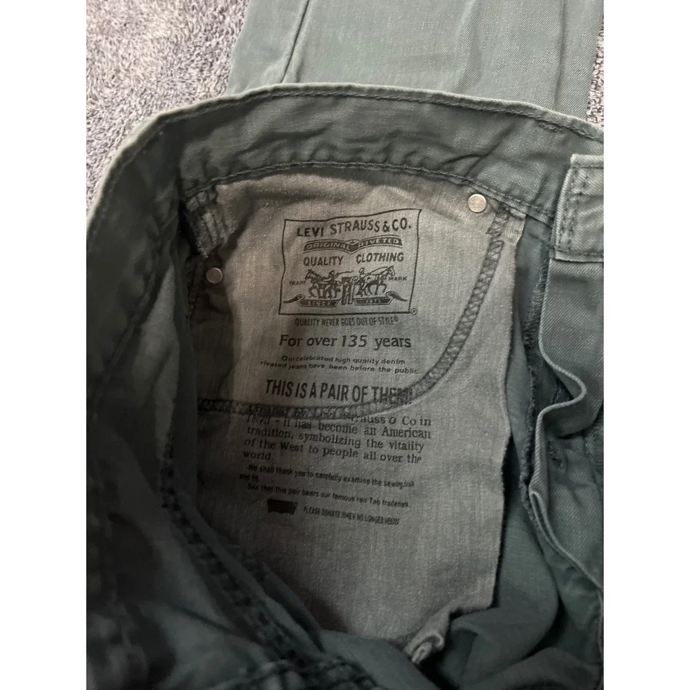 Levis 514 Straight Fit Pants Mens 31x30 Dark Green Olive Cotton Twill Jeans